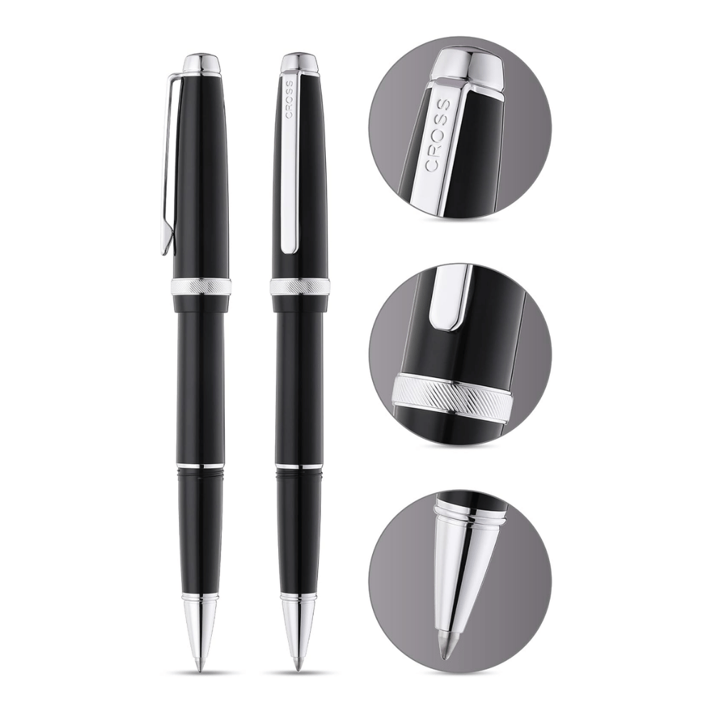 Cross Lume Black With Polished Chrome Ballpoint Pen