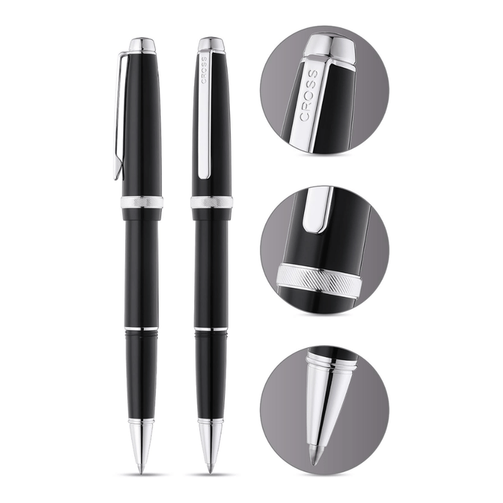 Cross Lume Black With Polished Chrome Ballpoint Pen