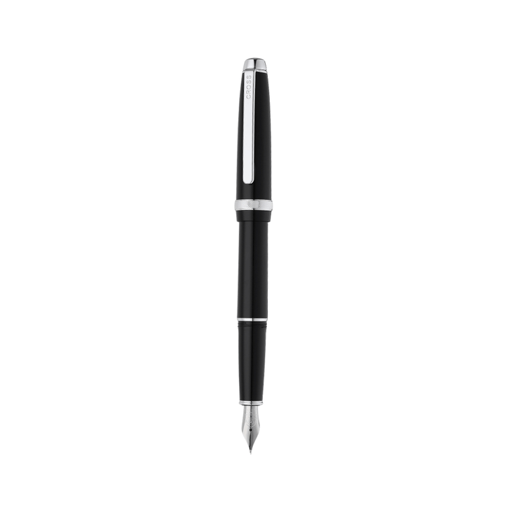Cross Lume Black With Polished Chrome Fountain Pen - Medium Nib