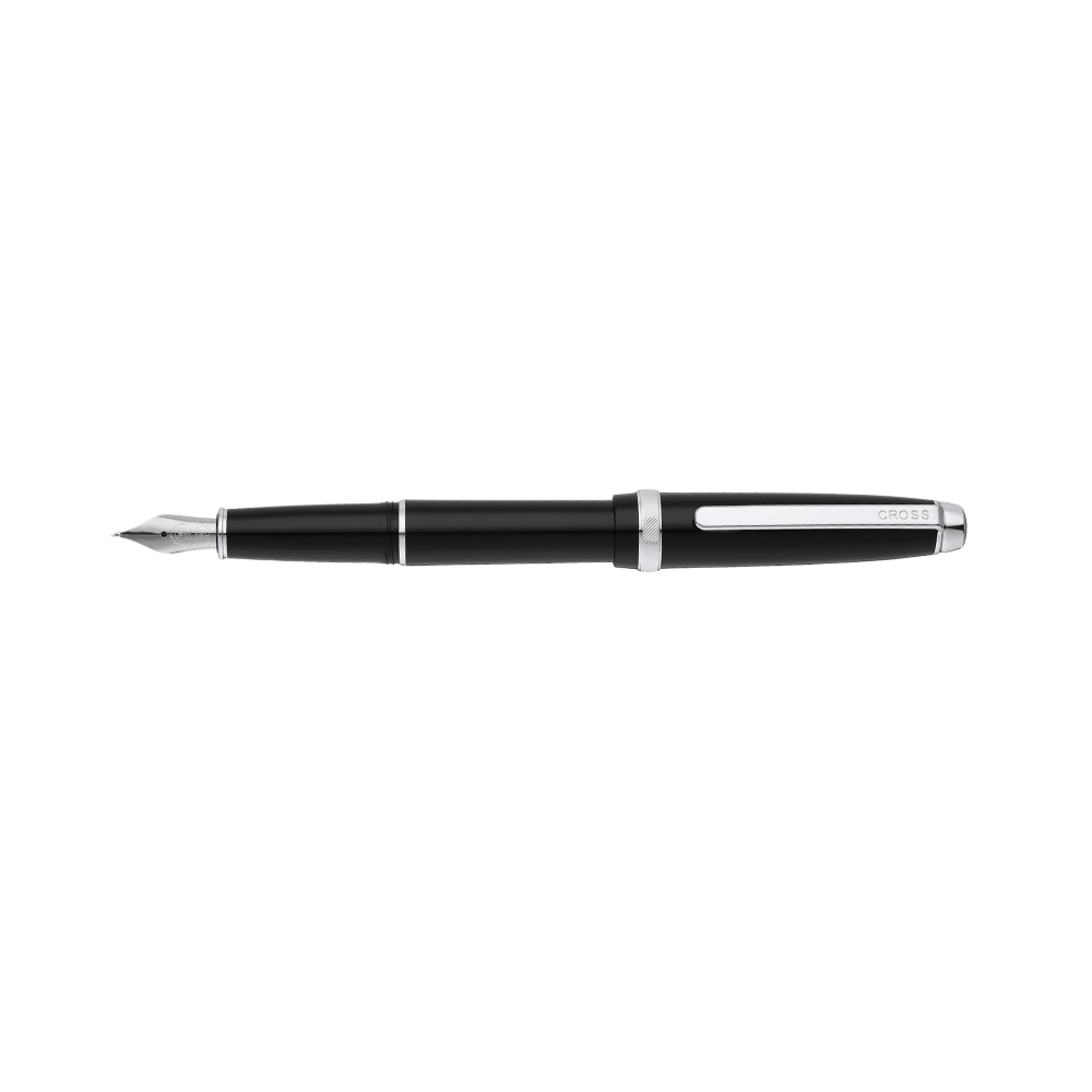 Cross Lume Black With Polished Chrome Fountain Pen - Medium Nib