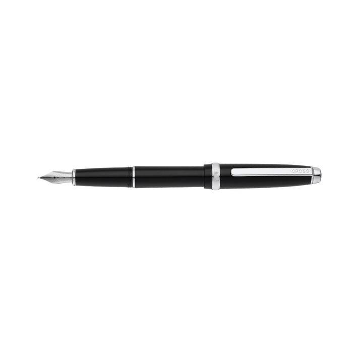 Cross Lume Black With Polished Chrome Fountain Pen - Medium Nib