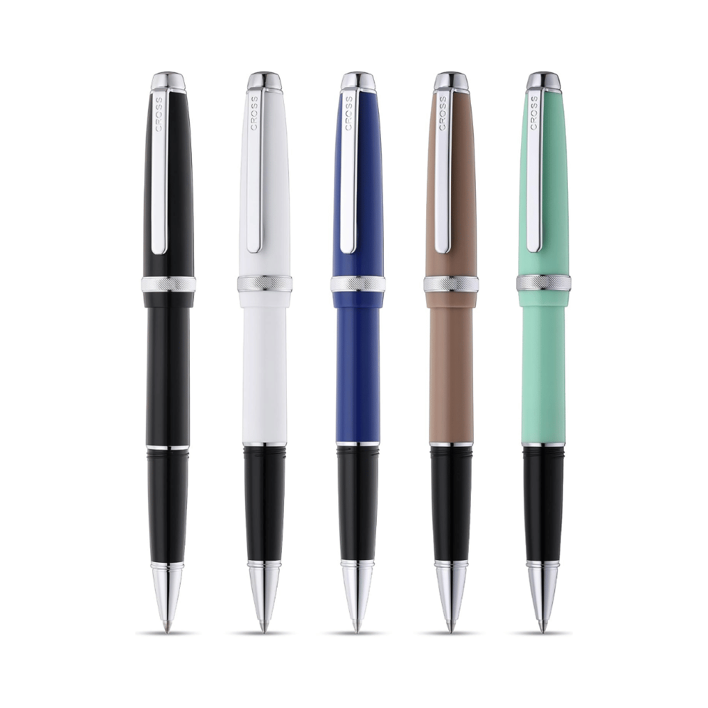 Cross Lume Blue With Polished Chrome Ballpoint Pen