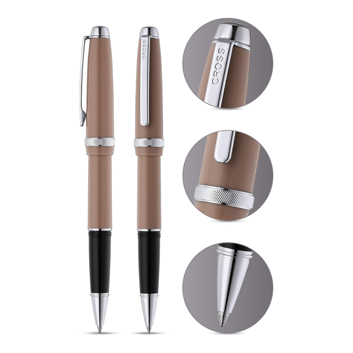 Cross Lume Mocha With Polished Chrome Ballpoint Pen