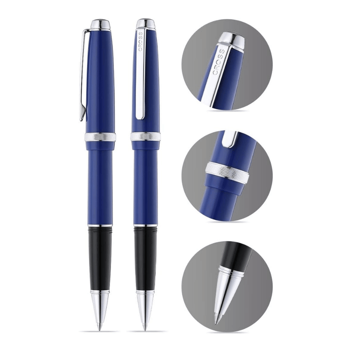 Cross Lume Selectip Blue With Polished Chrome Rollerball Pen