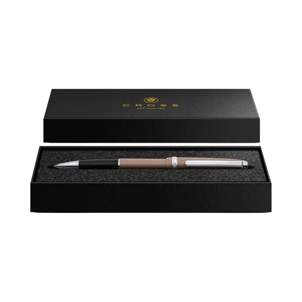 Cross Lume Selectip Mocha With Polished Chrome Rollerball Pen