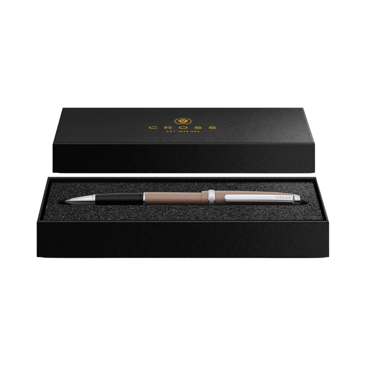Cross Lume Selectip Mocha With Polished Chrome Rollerball Pen