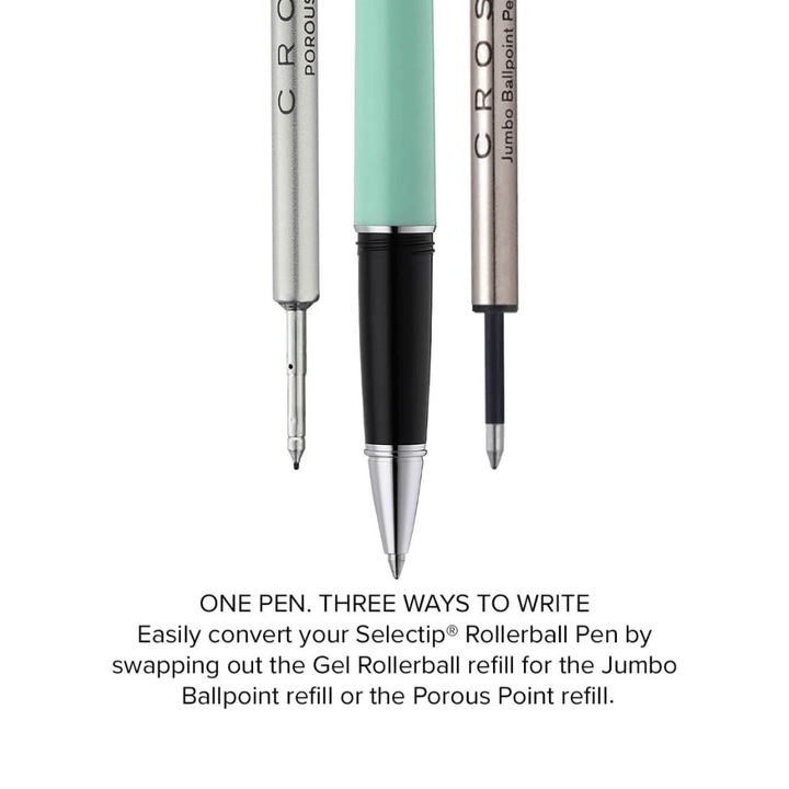 Cross Lume Selectip Seafoam With Polished Chrome Rollerball Pen