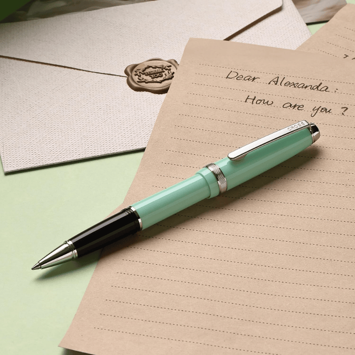 Cross Lume Selectip Seafoam With Polished Chrome Rollerball Pen
