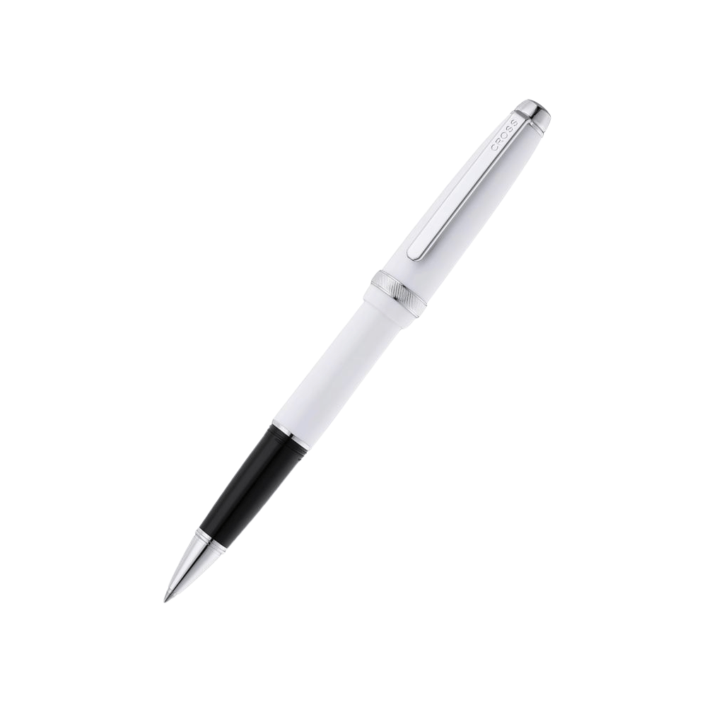 Cross Lume Selectip White With Polished Chrome Rollerball Pen
