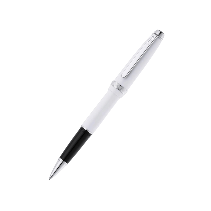 Cross Lume Selectip White With Polished Chrome Rollerball Pen