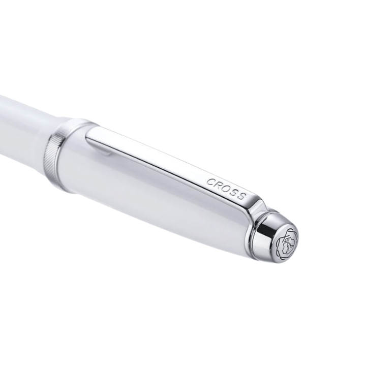 Cross Lume Selectip White With Polished Chrome Rollerball Pen