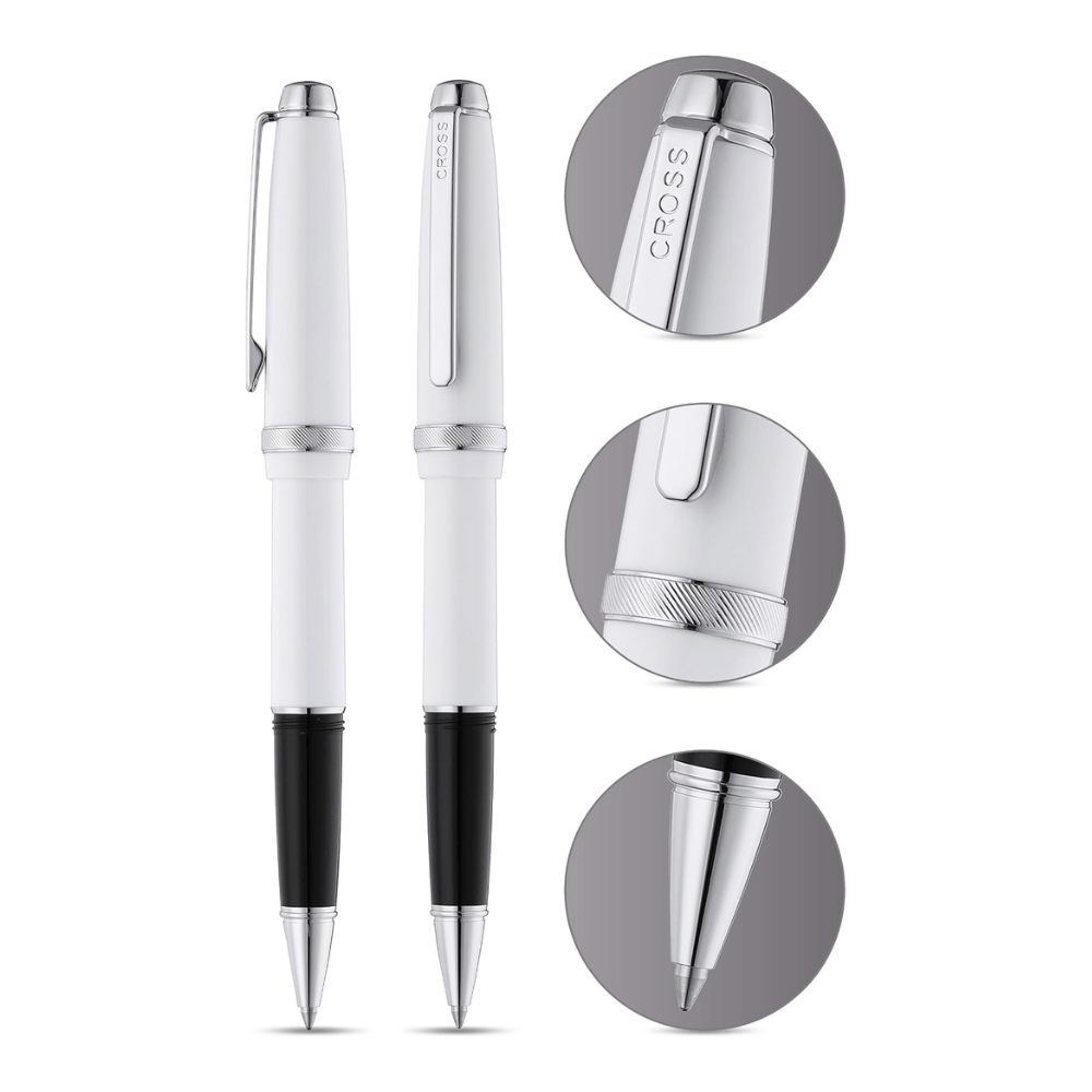 Cross Lume White With Polished Chrome Ballpoint Pen