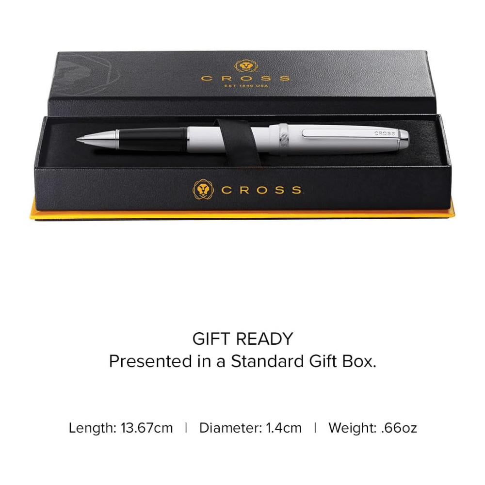 Cross Lume White With Polished Chrome Ballpoint Pen