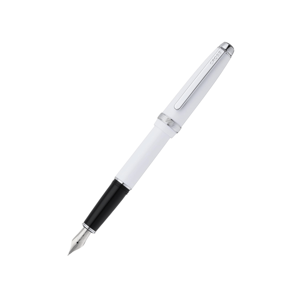 Cross Lume White With Polished Chrome Fountain Pen - Medium Nib