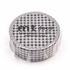 MT Deco Washi Tape - Delicate Black Checkered — with packaging