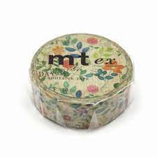 MT EX Washi Tape in Watercolor Flower (7m) — MT Tape washi tape — decorative Japanese paper tape for journaling and craft, at Cityluxe Singapore