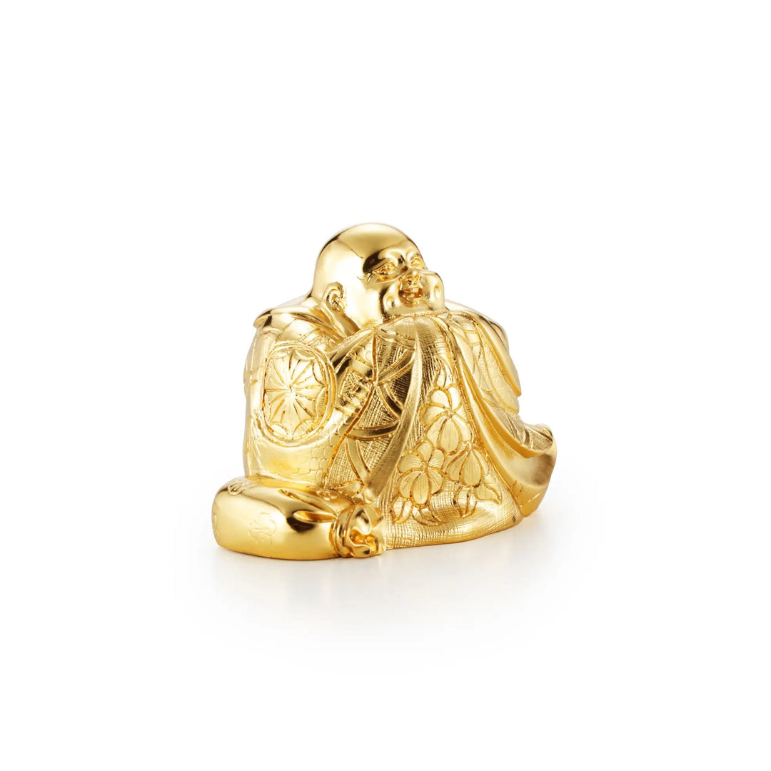 Royal Selangor Gilt Laughing Buddha Figurine — side view