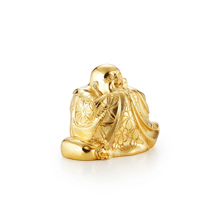 Royal Selangor Gilt Laughing Buddha Figurine — side view