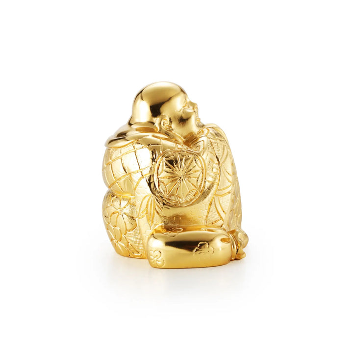 Royal Selangor Gilt Laughing Buddha Figurine — detail view
