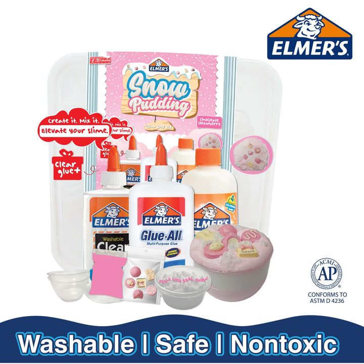 Elmer’s Slime DIY Kit - Pink Snow Pudding Slime - Chocolate Strawberry — front view