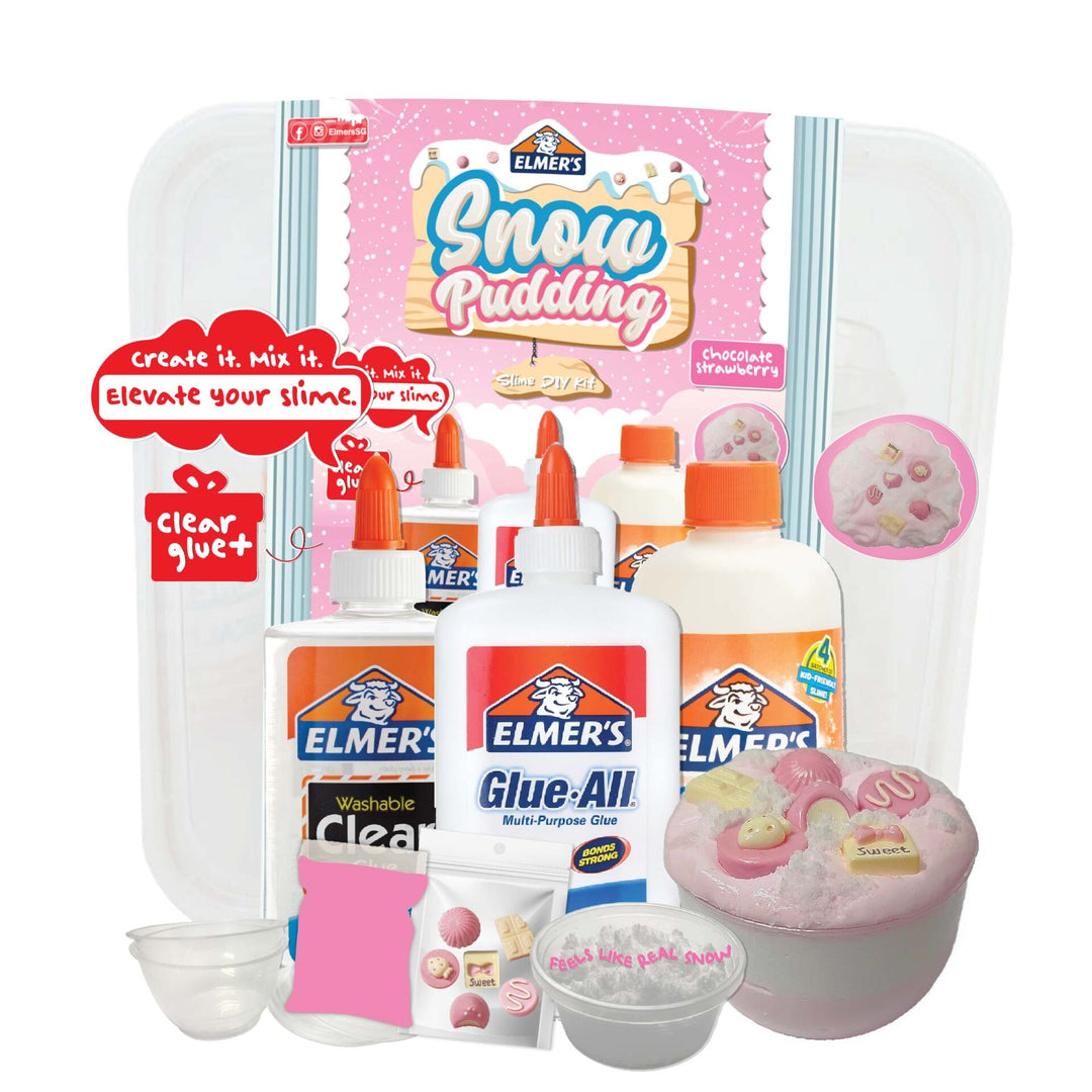 Elmer’s Slime DIY Kit - Pink Snow Pudding Slime - Chocolate Strawberry — side view