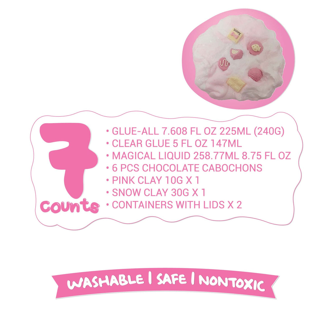 Elmer’s Slime DIY Kit - Pink Snow Pudding Slime - Chocolate Strawberry — with packaging