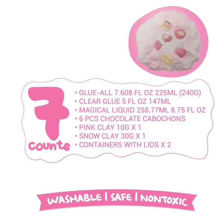 Elmer’s Slime DIY Kit - Pink Snow Pudding Slime - Chocolate Strawberry — with packaging
