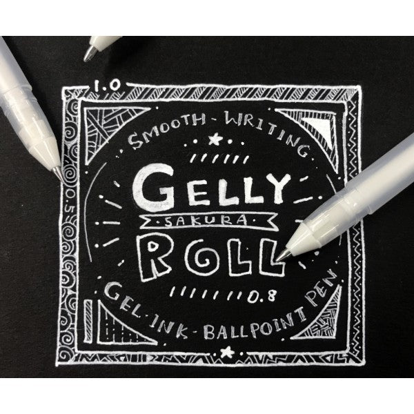 Sakura Gelly Roll Gel Pens, Opaque Bright White Ink, Medium Point — detail view