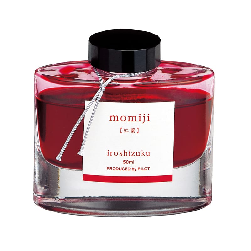 Pilot Iroshizuku 50ml Ink Bottle Fountain Pen Ink - Momiji (Autumn Leaves) — bottle at angle