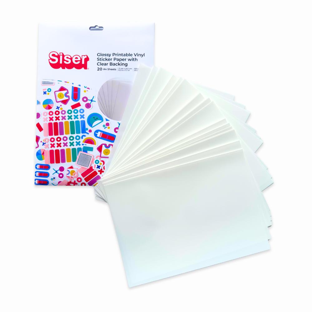 Siser Glossy Printable Vinyl Sticker Paper Clear Liner 20 Sheets