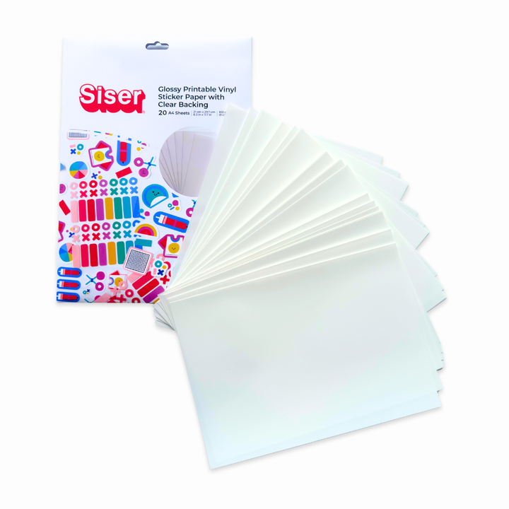 Siser Glossy Printable Vinyl Sticker Paper Clear Liner 20 Sheets