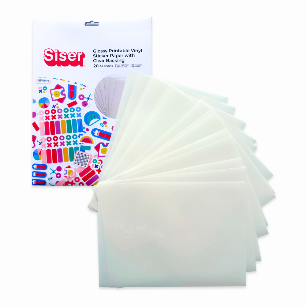 Siser Glossy Printable Vinyl Sticker Paper Clear Liner 20 Sheets