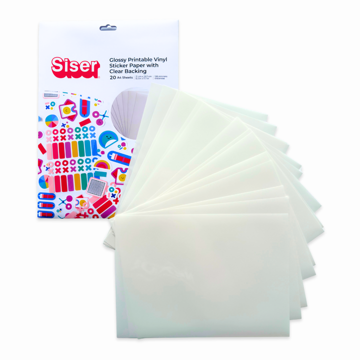 Siser Glossy Printable Vinyl Sticker Paper Clear Liner 20 Sheets