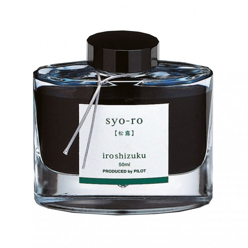 Pilot Iroshizuku 50ml Ink Bottle Fountain Pen Ink - Syo-ro (Grey Turquoise) — bottle at angle