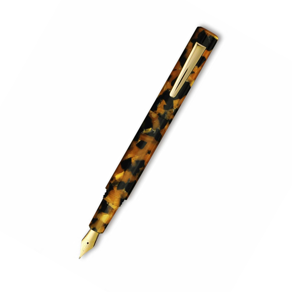 Hightide Attaché Marbled Fountain Pen - Brown — capped