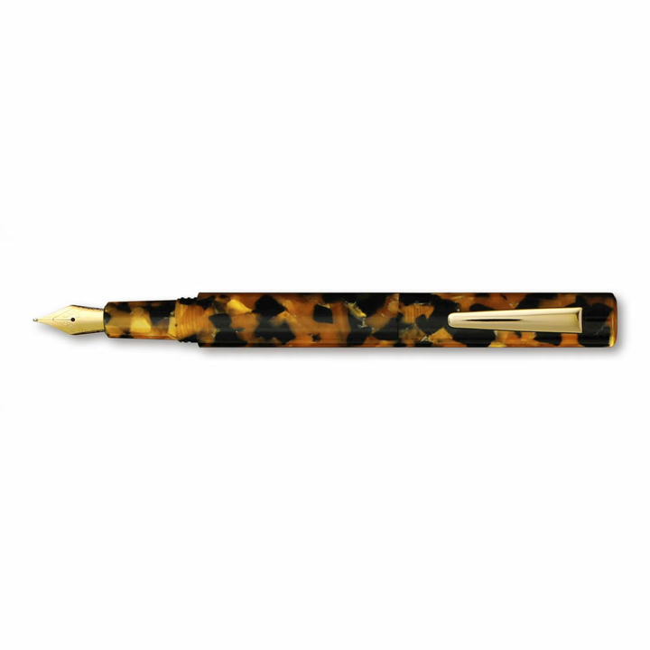 Hightide Attaché Marbled Fountain Pen - Brown — nib close-up