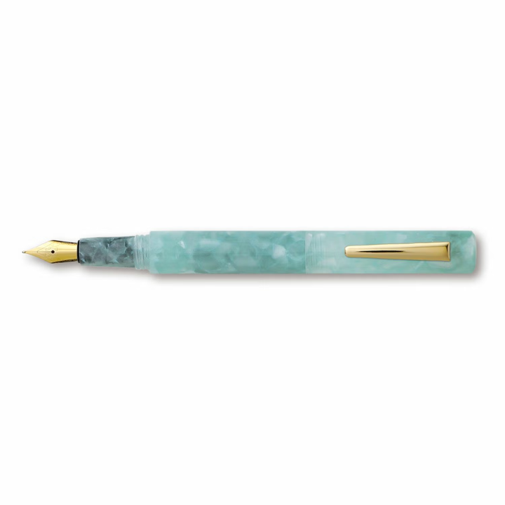 Hightide Attaché Marbled Fountain Pen - Mint — nib close-up