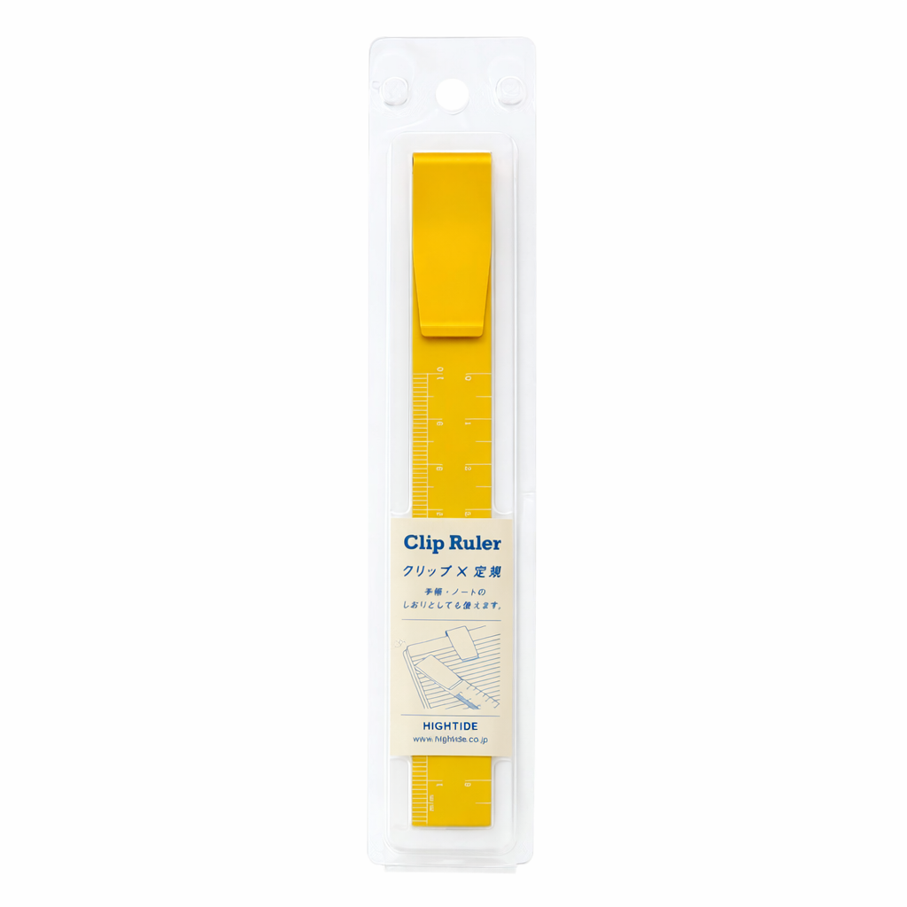 Hightide Clip Ruler - Yellow — with packaging