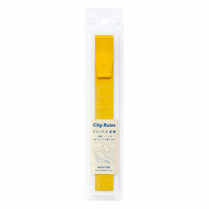 Hightide Clip Ruler - Yellow — with packaging