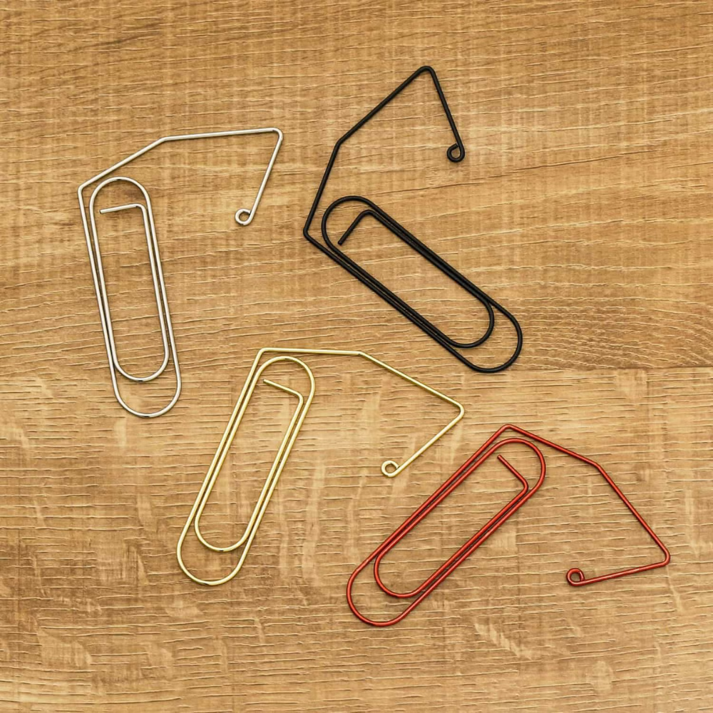 Hightide Wire Clip Bookmarker - Red — angle view