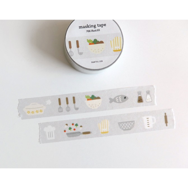 Suatelier Masking Tape - illust.03 — applied on surface