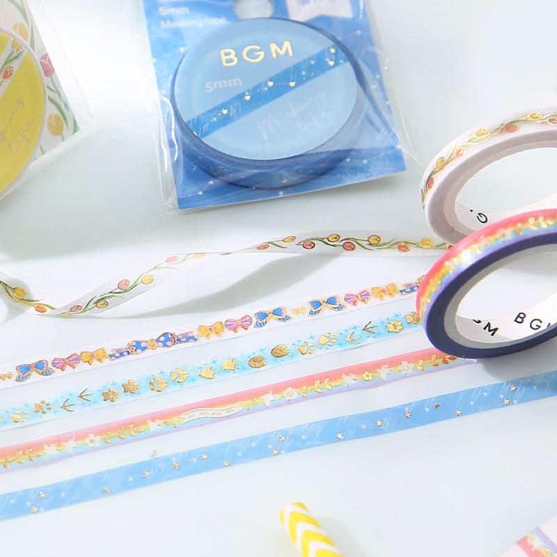 BGM Ribbon Pattern Masking Tape — roll side