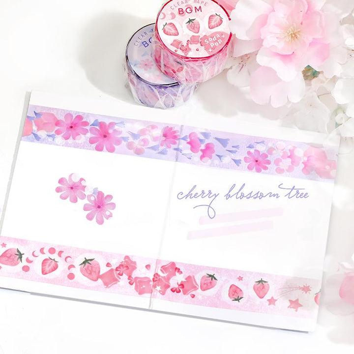 BGM Floral Cider Clear Tape — applied on surface