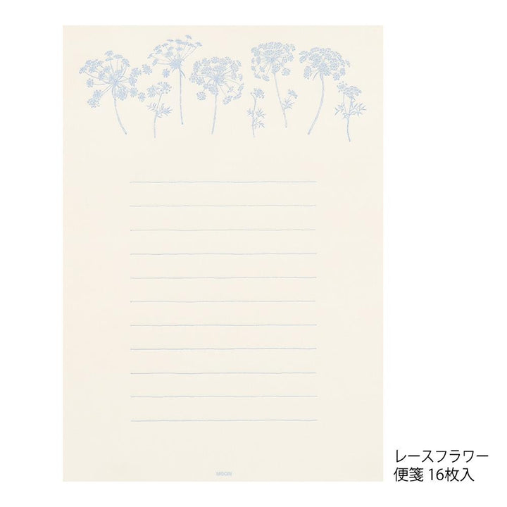 Midori Letter Set 313 Flower Color Washi Paper - White — detail view