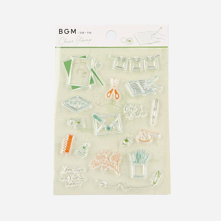 BGM Letters Records Clear Stamp — front view