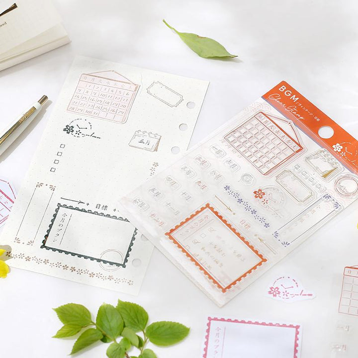 BGM Vintage Schedule Clear Stamp — detail view