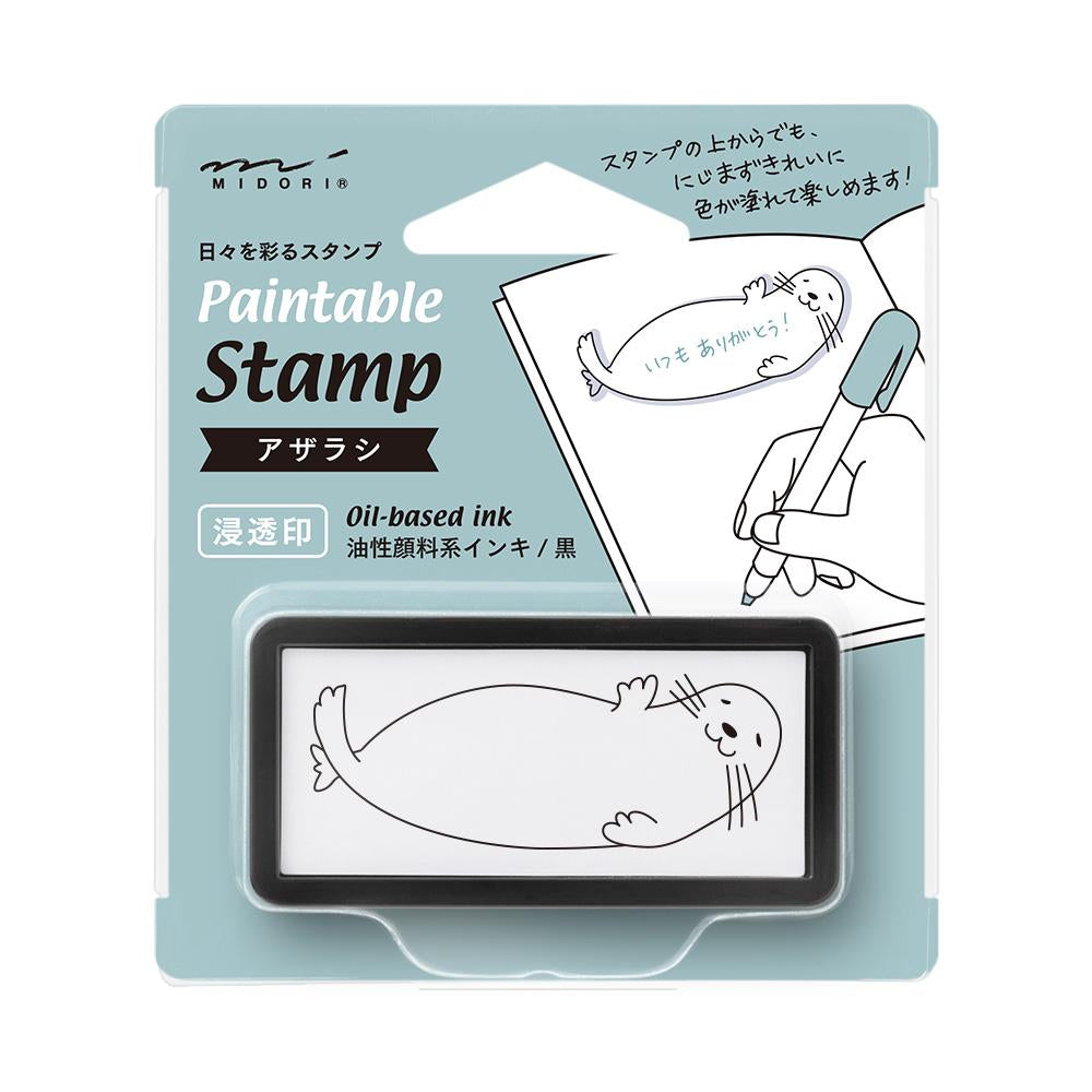 Midori Paintable Stamp Pre-Inked Half Size Seal — front view