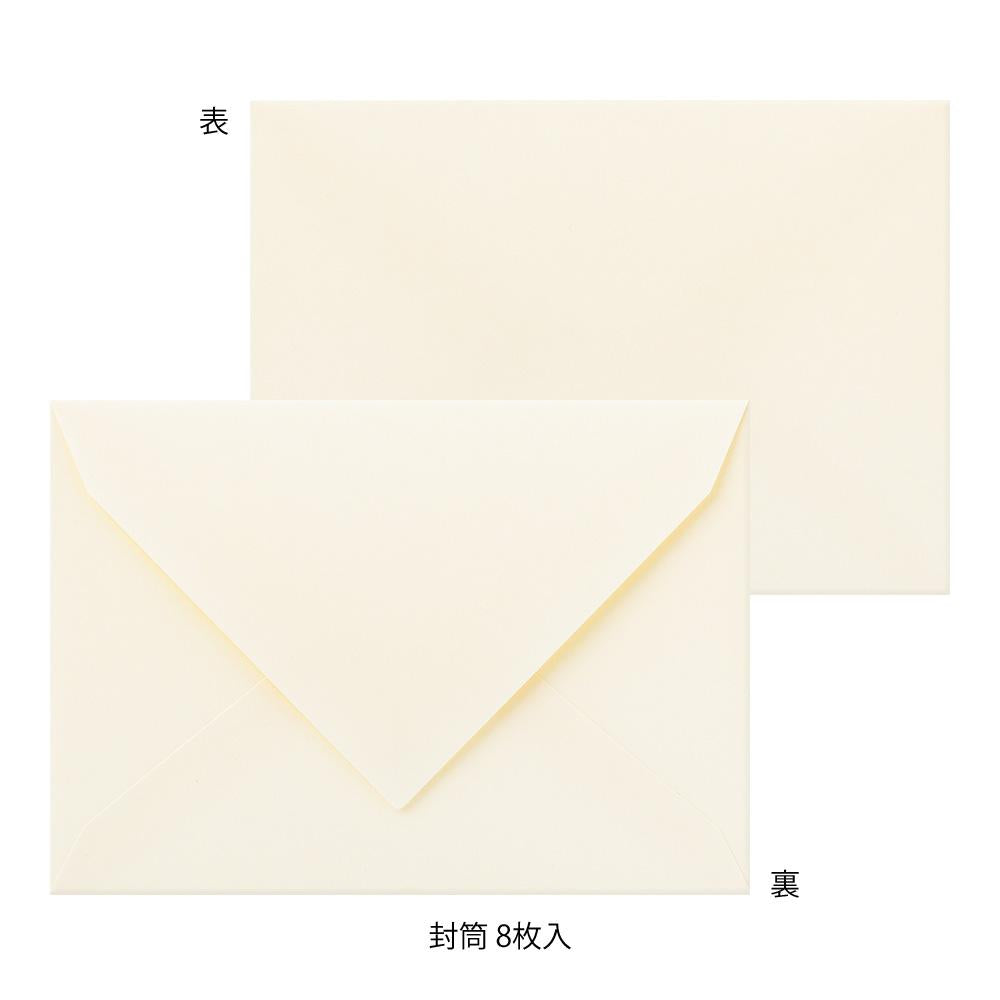 Midori Letter Set 313 Flower Color Washi Paper - White — side view