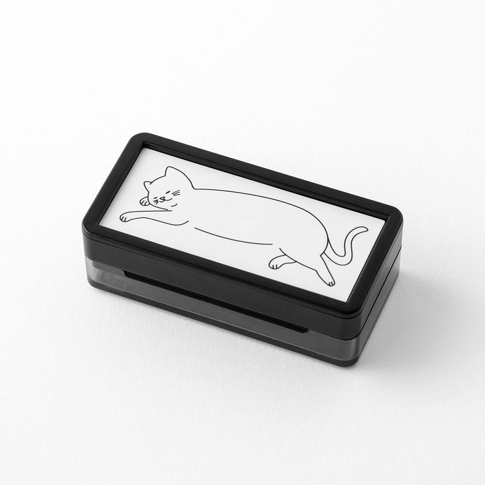Midori Paintable Stamp Pre-Inked Half Size Cat — side view