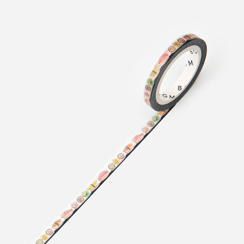 BGM Sushi Conveyor Belt Masking Tape — pattern detail